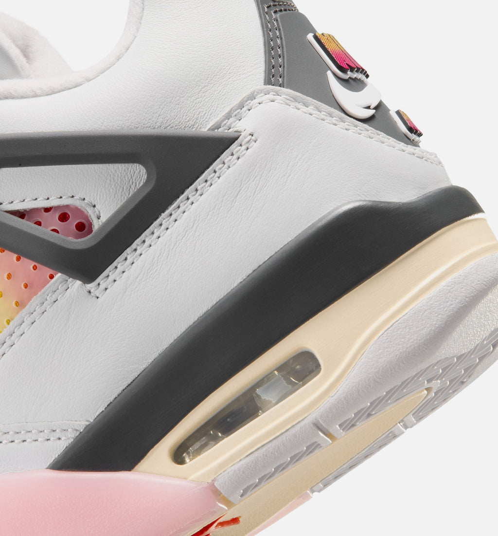 Air Jordan 4 Retro Comic Grade School Lifestyle Shoe – Off White/Fire Pink/Anthracite
