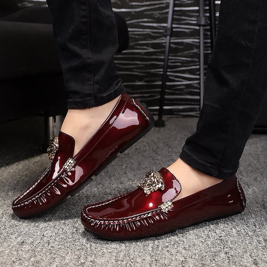 Versace Burgundy Ornament Loafers